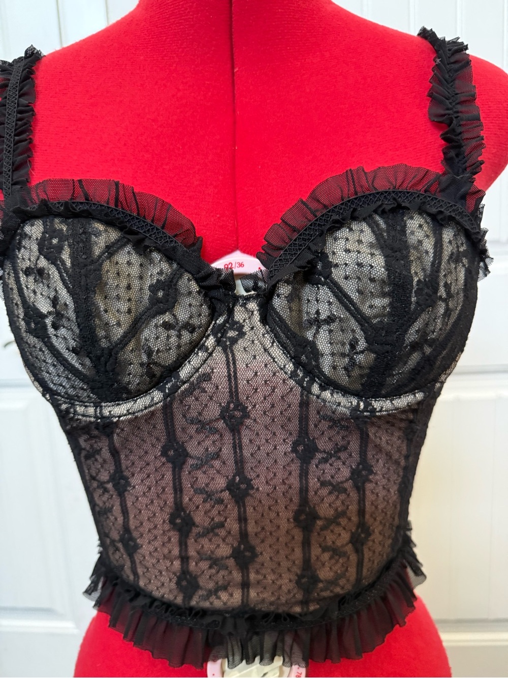 VTG sophie b. Black Sheer Lace Bustier Camisole
Whimsigoth size Medium